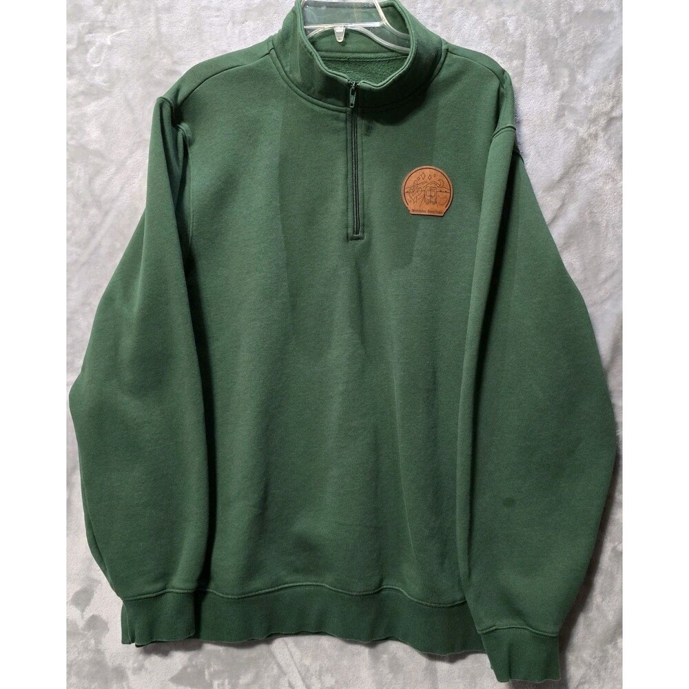 Sport-Tek Mercedes Benz Vans 1/4 Zip Sweatshirt Pullover Green XL Leather Logo